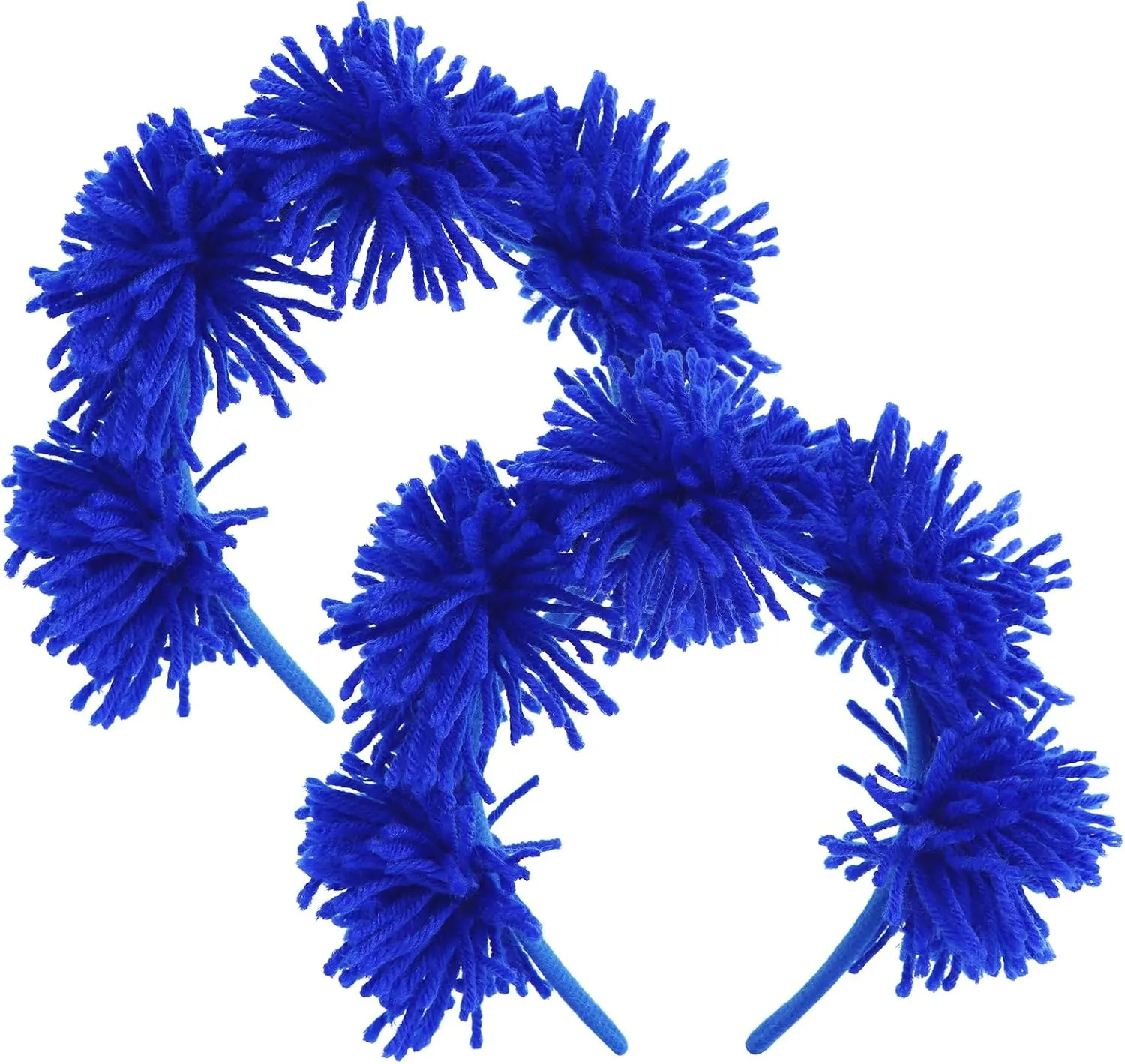 2PC Fluffy Pom Pom Headwear Fuzzy Yarn Headband Halloween Costume Dress up Hair Accessories