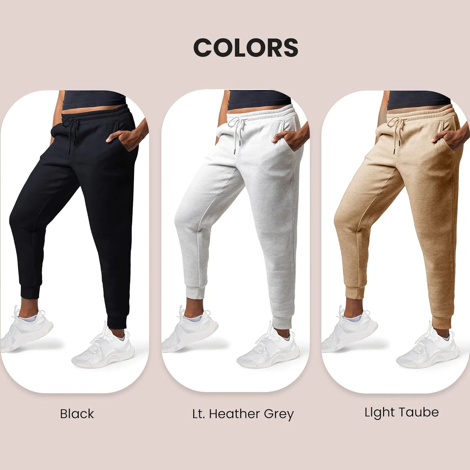 3 Pack Sweatpants Women, Cozy Womens Sweatpants, Fleece Womens Yoga Joggers (Available in Plus)