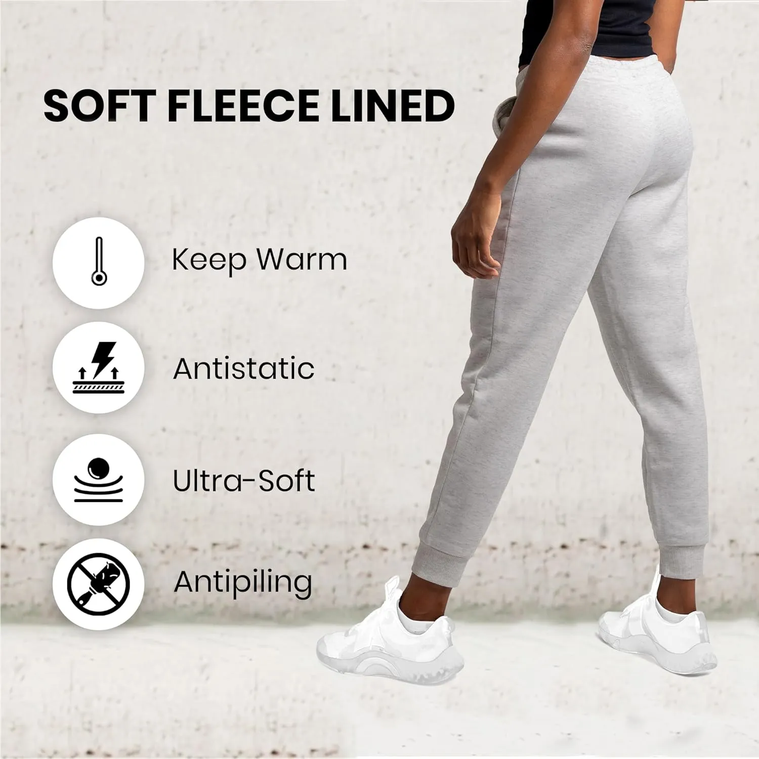 3 Pack Sweatpants Women, Cozy Womens Sweatpants, Fleece Womens Yoga Joggers (Available in Plus)