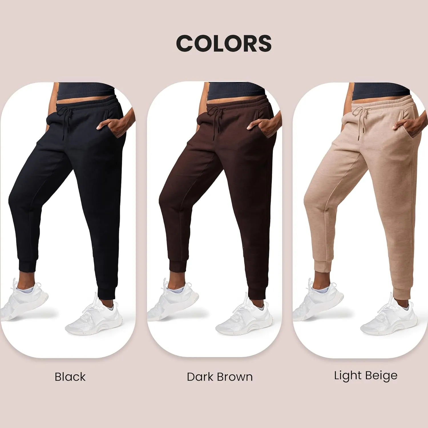 3 Pack Sweatpants Women, Cozy Womens Sweatpants, Fleece Womens Yoga Joggers (Available in Plus)
