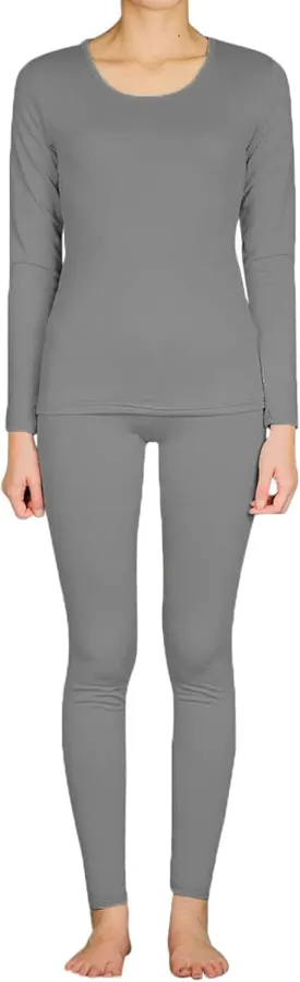 9M Women's Ultra-Soft Fleece Lined Thermal Base Layer Top & Bottom Underwear Set