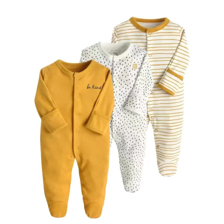 Baby Girls 3-Pack Sleep 'N Play Footies Multi Pack