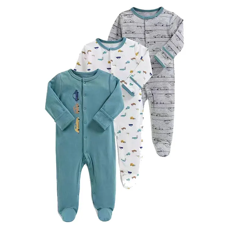 Baby Girls 3-Pack Sleep 'N Play Footies Multi Pack