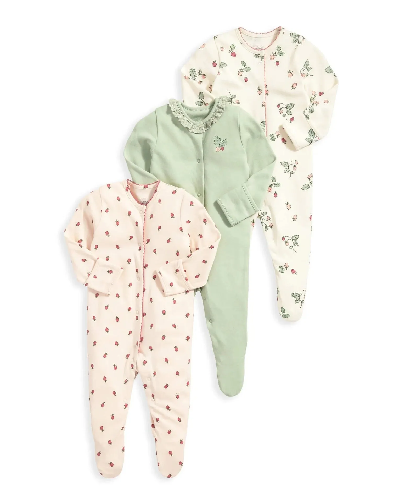 Baby Girls 3-Pack Sleep 'N Play Footies Multi Pack