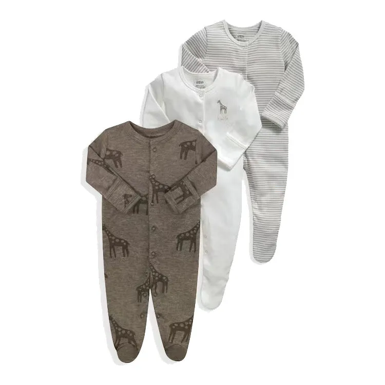 Baby Girls 3-Pack Sleep 'N Play Footies Multi Pack