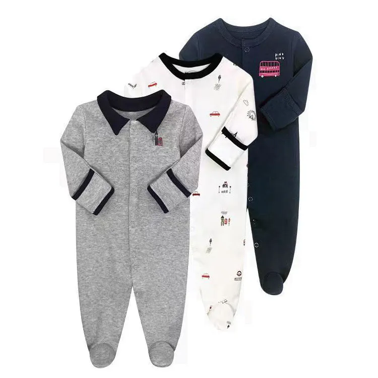 Baby Girls 3-Pack Sleep 'N Play Footies Multi Pack