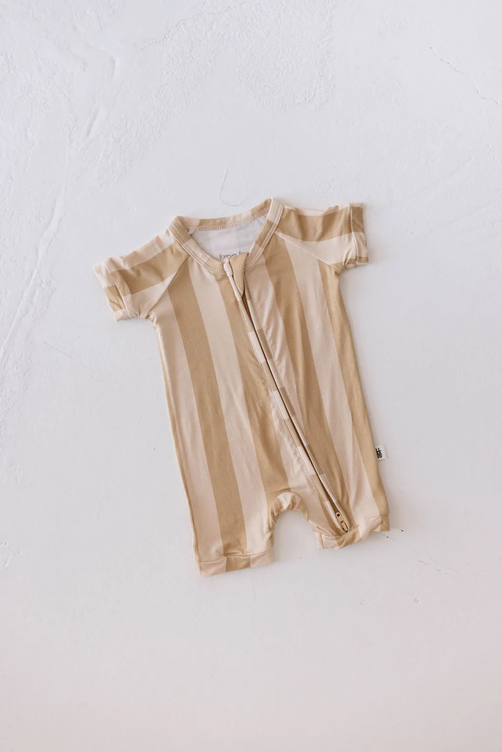 Bamboo Zip Shortie  | Peach Stripe