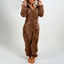 Bear Plush Jumpsuit Onesie