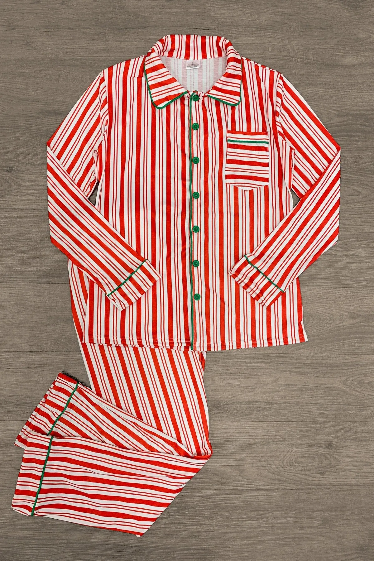 Candy Cane Stripe Family Pajamas - AND PET BANDANA!