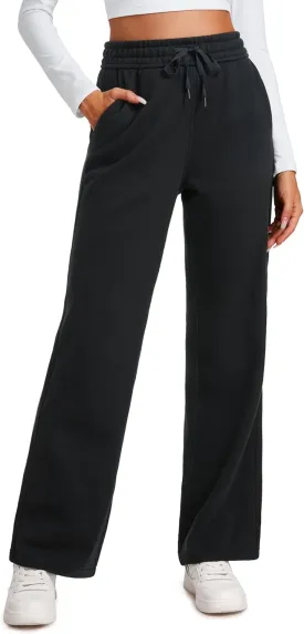 CRZ YOGA Cotton Fleece Lined Sweatpants Women 30" Straight Leg Casual Lounge Sweat Pants for Women