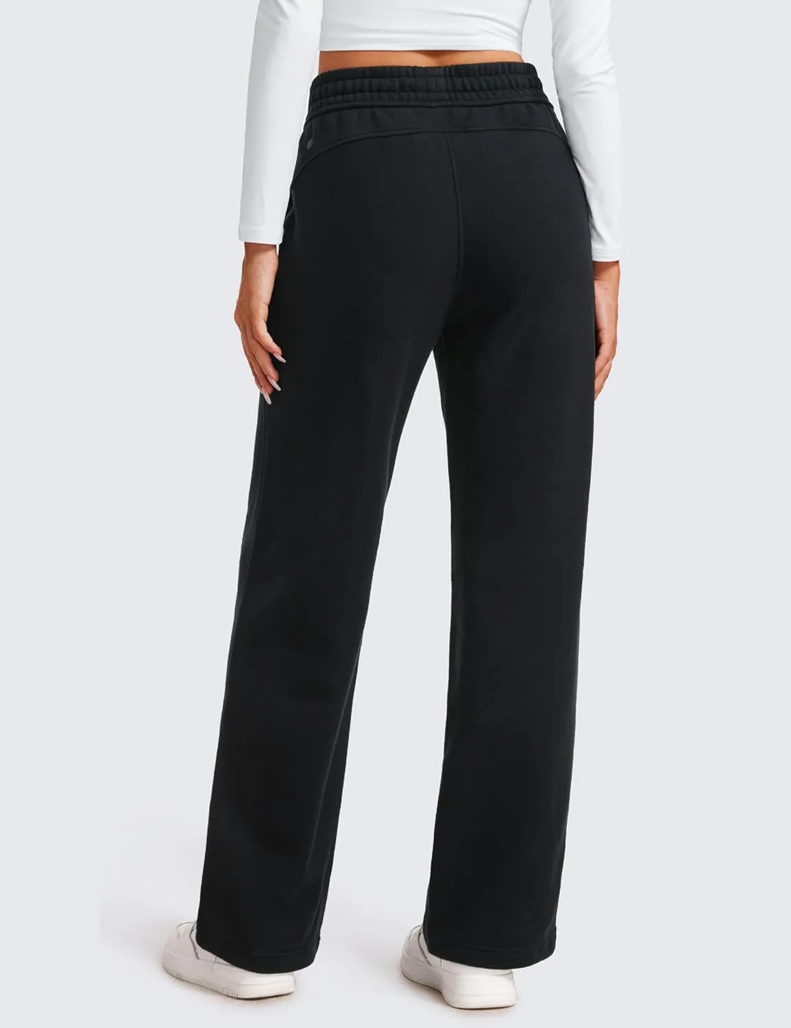 CRZ YOGA Cotton Fleece Lined Sweatpants Women 30" Straight Leg Casual Lounge Sweat Pants for Women