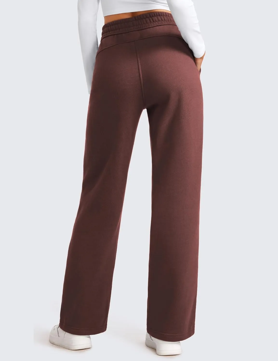 CRZ YOGA Cotton Fleece Lined Sweatpants Women 30" Straight Leg Casual Lounge Sweat Pants for Women
