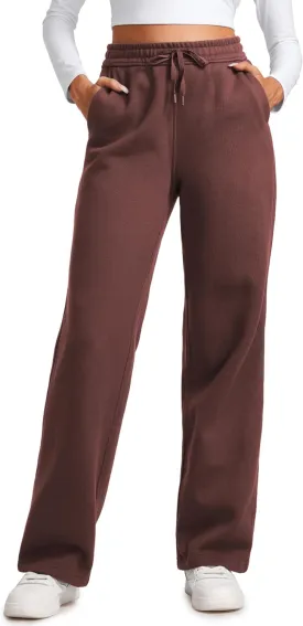CRZ YOGA Cotton Fleece Lined Sweatpants Women 30" Straight Leg Casual Lounge Sweat Pants for Women
