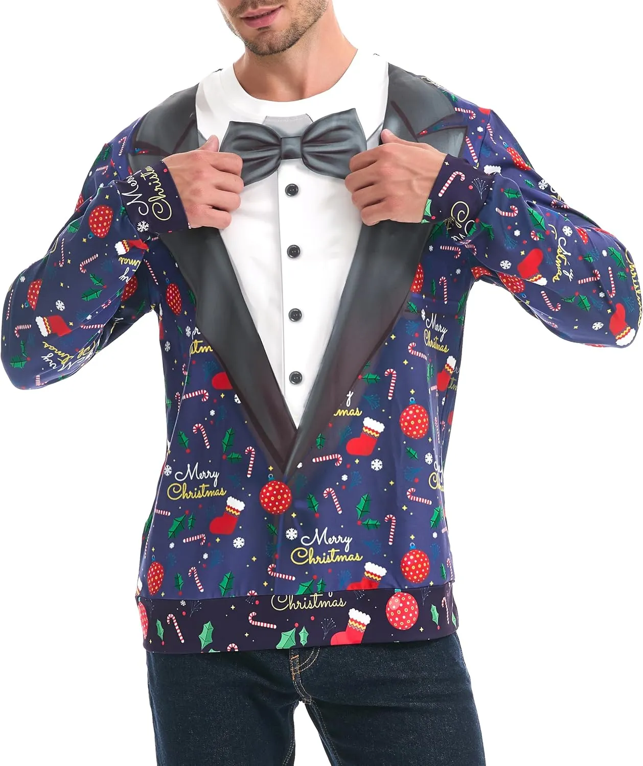 *daisysboutique* Unisex Women Men Christmas Ugly Shirt Funny Halloween 3D Effect Graphic Costume Holiday Pullover