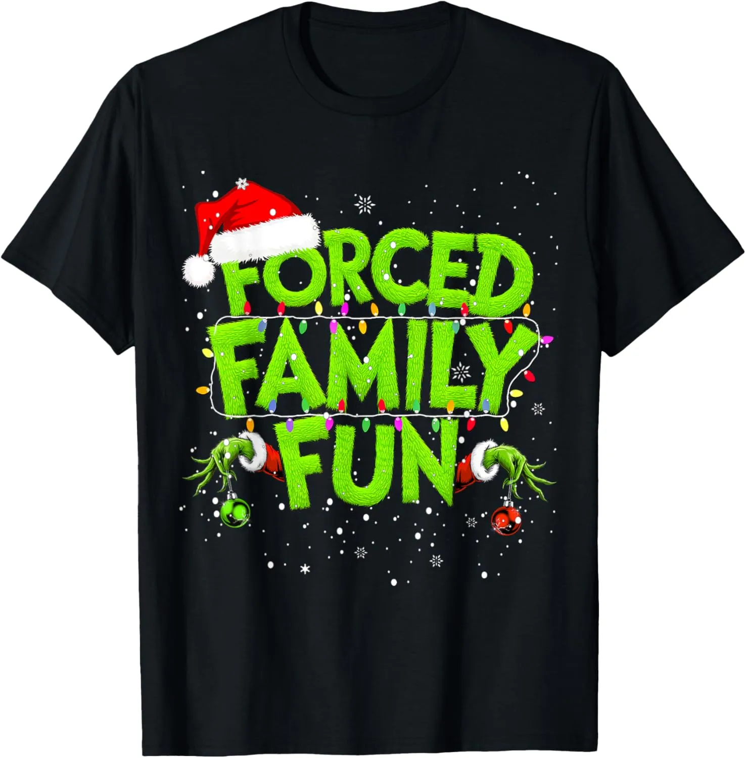 Forced Family Fun Christmas Shirts Matching Family Pajama T-Shirt