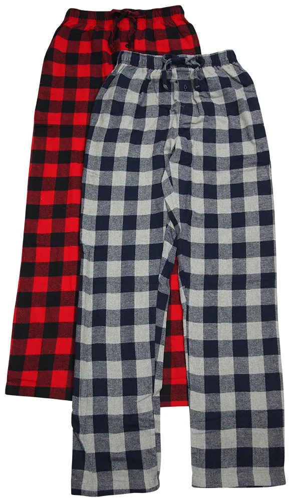Hanes Mens 2 Pack Flannel Lounge Sleep Pajama Pants
