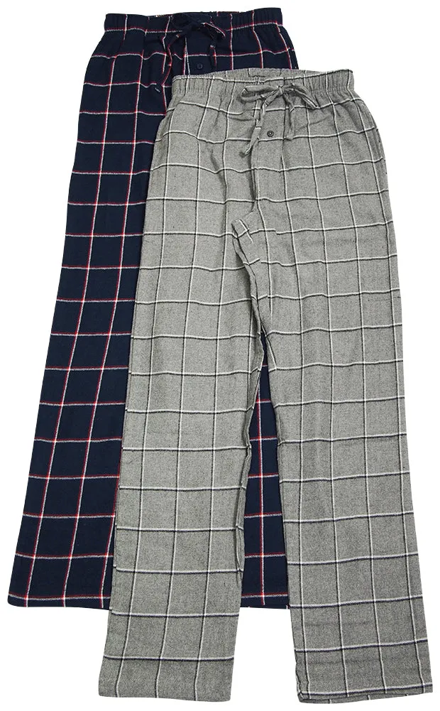 Hanes Mens 2 Pack Flannel Lounge Sleep Pajama Pants