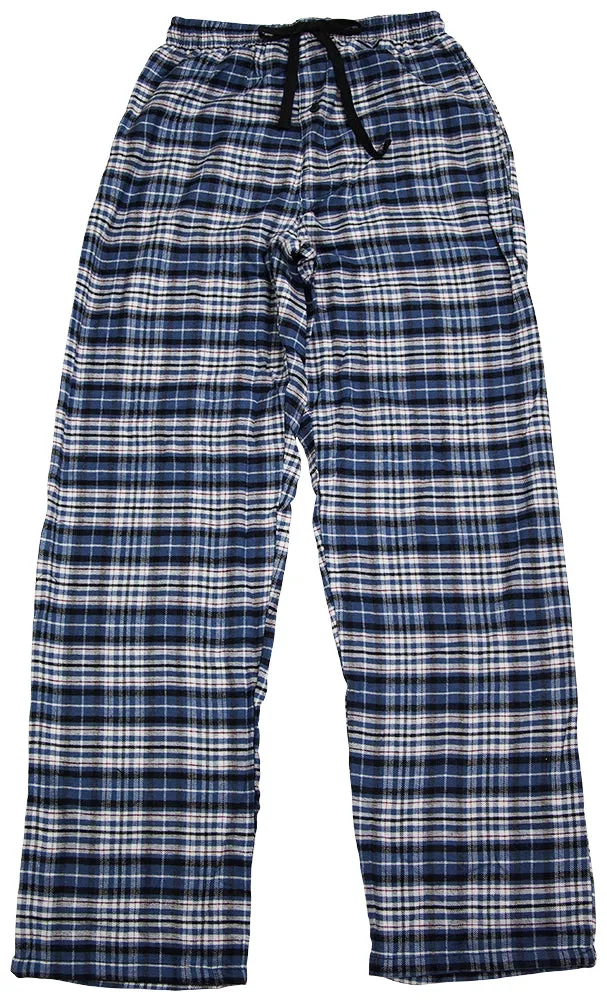 Hanes Mens Cotton Blend Flannel Plaid Drawstring Lounge Sleep Pajama Pant