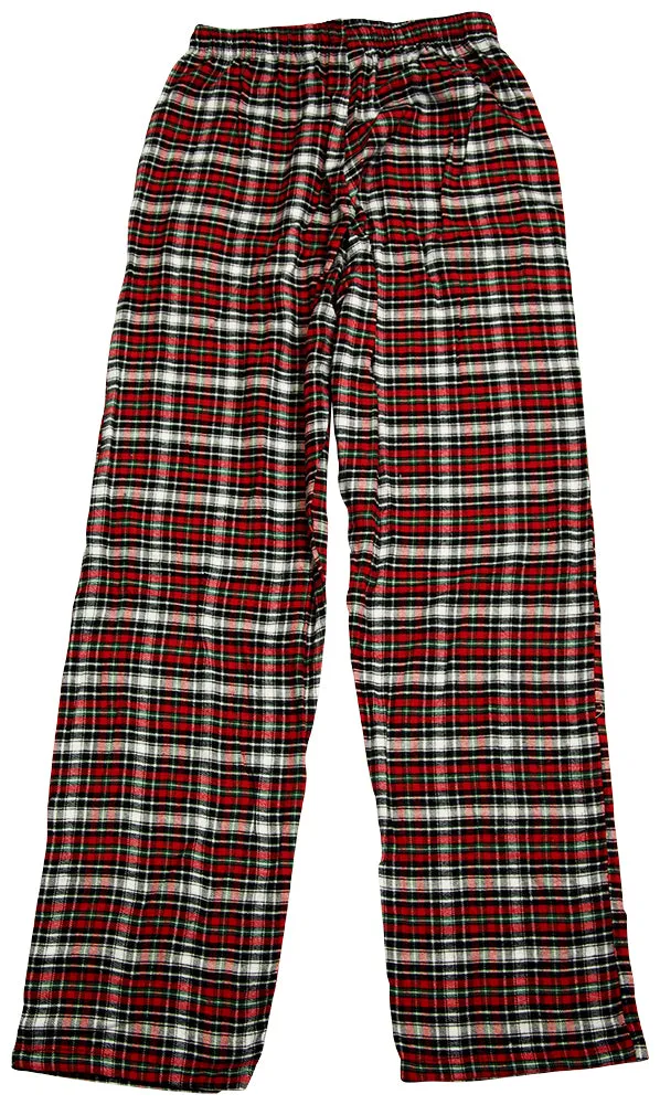 Hanes Mens Cotton Blend Flannel Plaid Drawstring Lounge Sleep Pajama Pant