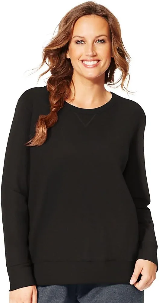 Hanes Women's Just My Size Plus Size Sweatshirt, EcoSmart Fleece Pullover with V-Notch