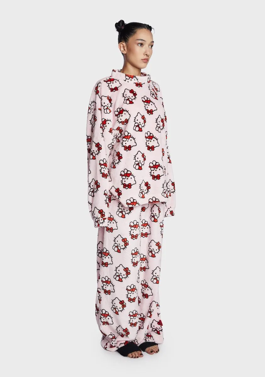 Hello Kitty Fuzzy Jumper And Trouser Set