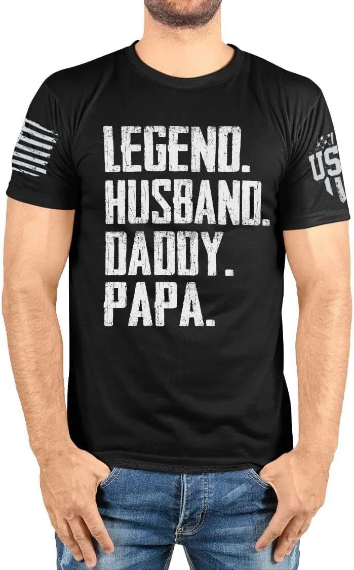 IZI POD - Personalized Papa Kids Grandkids Name T-Shirt for Men,Custom Papa Birthday Christmas for Grandpa