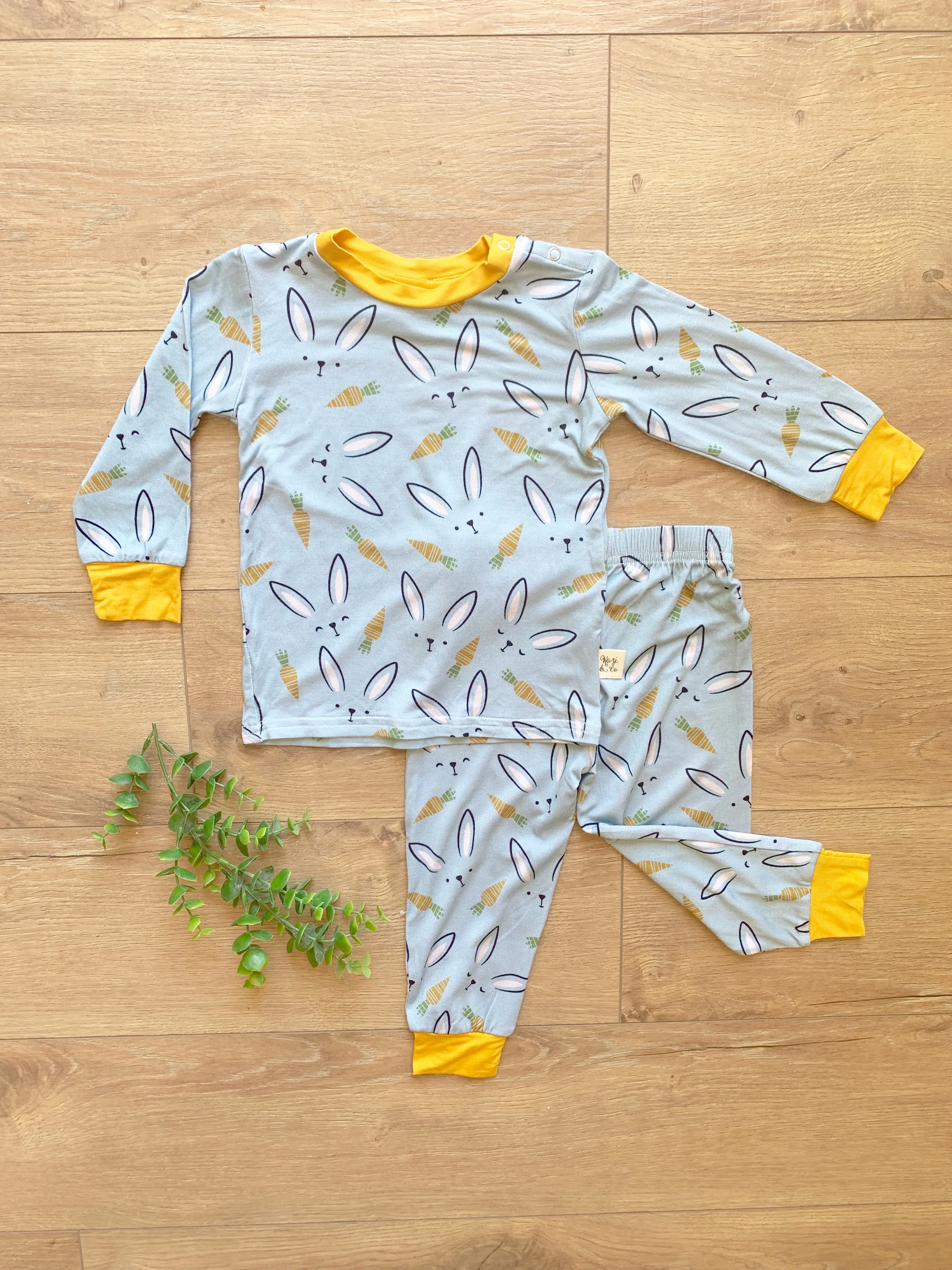 Kozi & Co Hello Bunny L/S Pajama Set with Pants