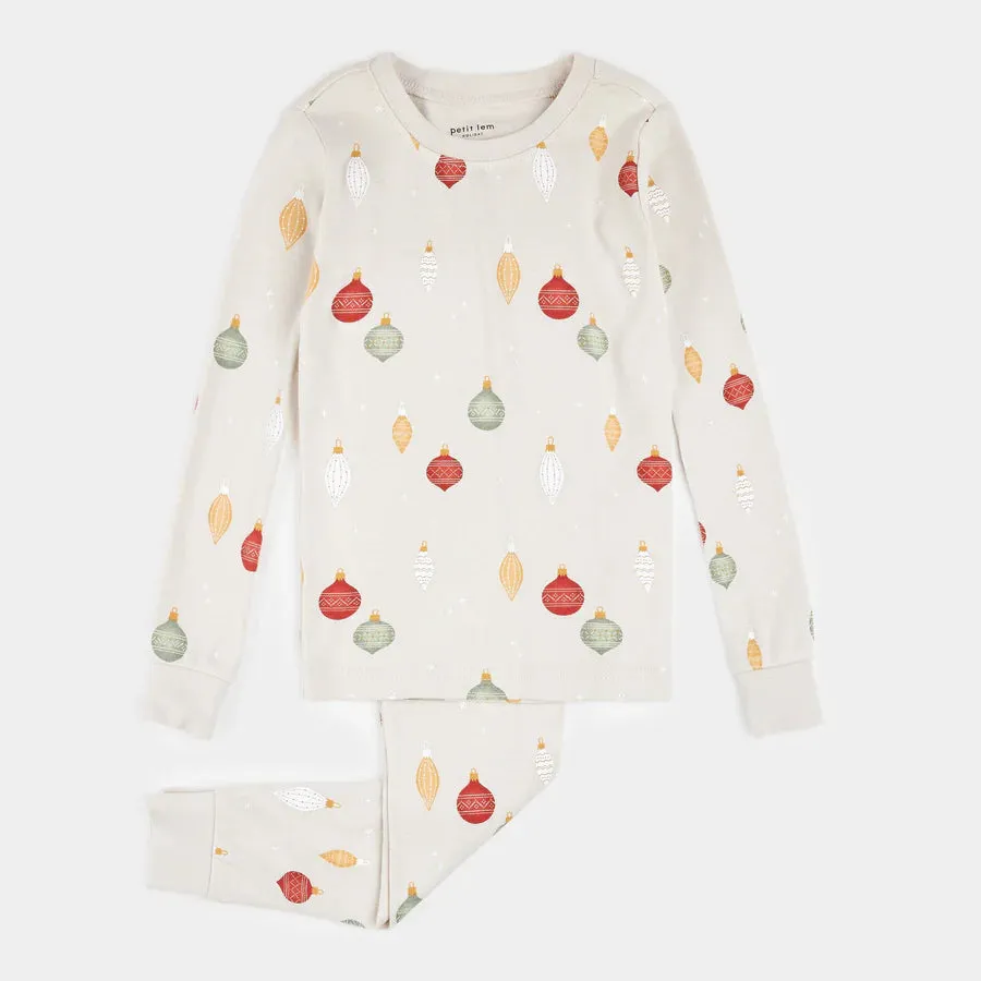 MIL Bright Baubles on Creme Pajamas