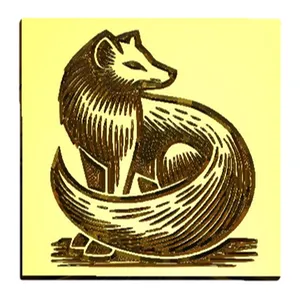NEW - Linocut Sitting Arctic Fox Design Wax Seal Stamp