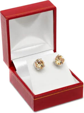 Novel Box Red Jewelry Box for Earrings 2.1x1.9x1.25 Inches - Earring Gift Boxes with Gold Trim - Faux Leatherette Earring Storage Case - Gift Presentation Cases for Earrings Only