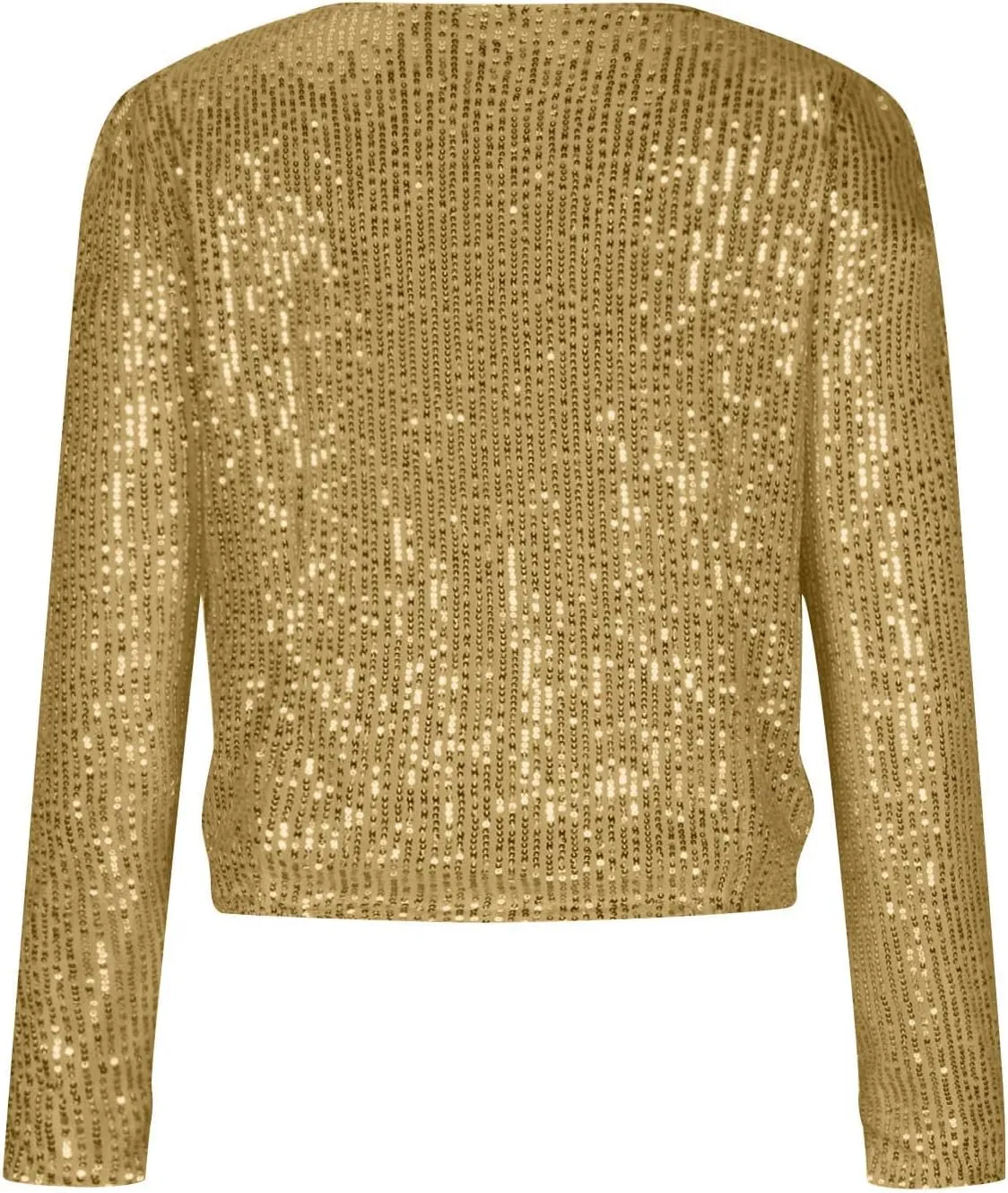 nqgsntc Women Sequin Blazer Open Front Jacket Party Christmas Puff Sleeve Sparkly Coats