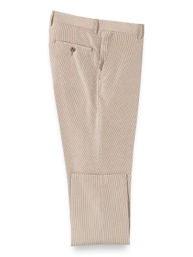 Pinstripe Flat Front Pants - Tan Stripe
