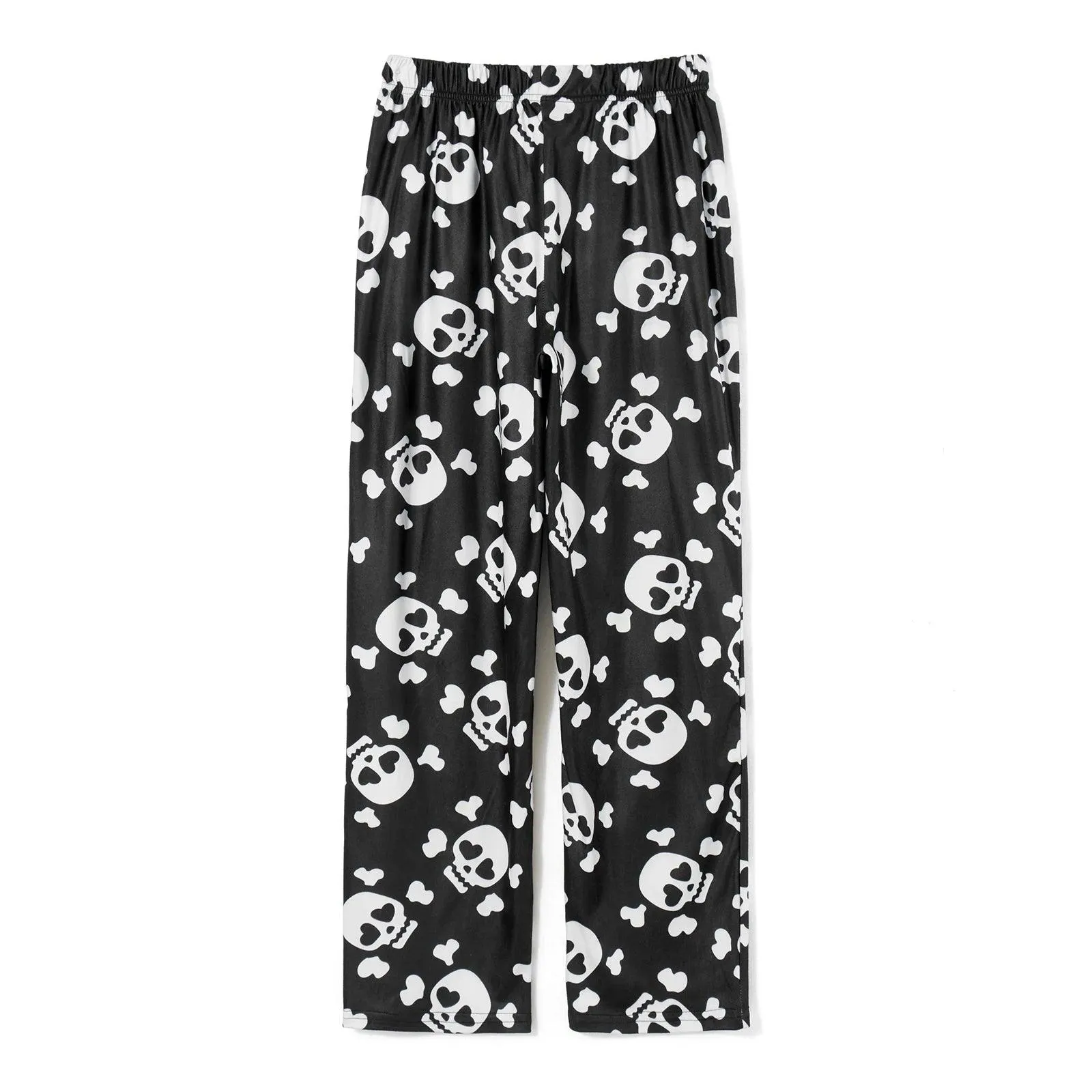 Skull Sleepwear Long Pants Elastic Waist Combhasaki Womens Fuzzy Pajama Pants Thickened Halloween Night Loungewear Bottoms