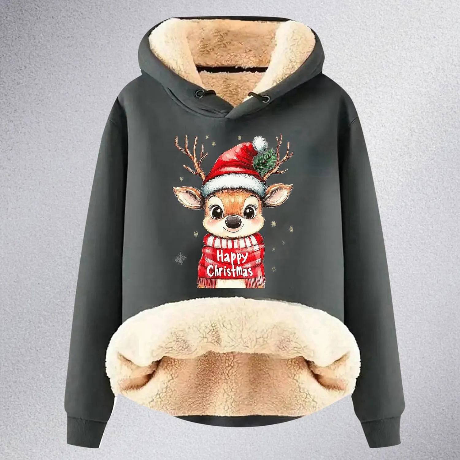 Ugly Christmas Sweatshirts for Women Y2k Pullover Tops Oversized Sweatshirt Loose Fit Drawstring Cute Preppy Hoodie