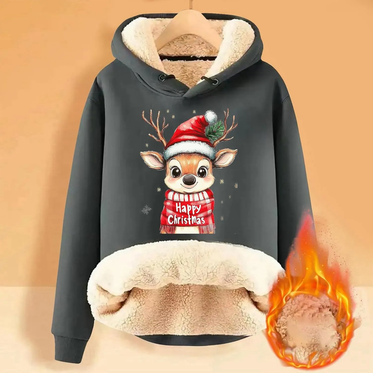 Ugly Christmas Sweatshirts for Women Y2k Pullover Tops Oversized Sweatshirt Loose Fit Drawstring Cute Preppy Hoodie