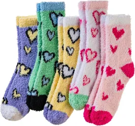 Velice Womens Fuzzy Socks Soft Cozy Fluffy Slipper Socks Winter Warm Plush Sleeping Christmas Socks 5 Pairs