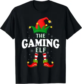 Xmas Gaming Elf Family Matching Christmas Pajama T-Shirt